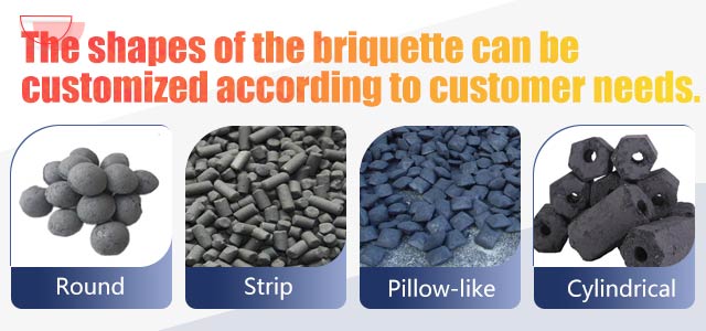 The shapes of charcoal briquette